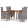 Juego de comedor para jardín 5 piezas gris de vidaXL, Conjuntos de jardín - Ref: Foro24-3071773, Precio: 630,74 €, Descuento: %