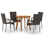 Brown 5-piece garden dining set by vidaXL, Garden sets - Ref: Foro24-3071751, Price: 314,99 €, Discount: %