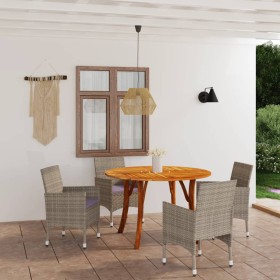 Juego de comedor para jardín de 5 piezas beige de vidaXL, Conjuntos de jardín - Ref: Foro24-3071803, Precio: 449,99 €, Descue...