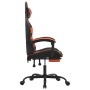 Silla gaming con reposapiés cuero sintético negro naranja de vidaXL, Sillones para videojuegos - Ref: Foro24-3143860, Precio:...