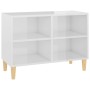 TV-Schrank, Beine aus Massivholz, glänzend weiß, 69,5 x 30 x 50 cm von vidaXL, TV-Möbel - Ref: Foro24-805929, Preis: 54,24 €,...