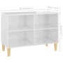 TV-Schrank, Beine aus Massivholz, glänzend weiß, 69,5 x 30 x 50 cm von vidaXL, TV-Möbel - Ref: Foro24-805929, Preis: 54,24 €,...