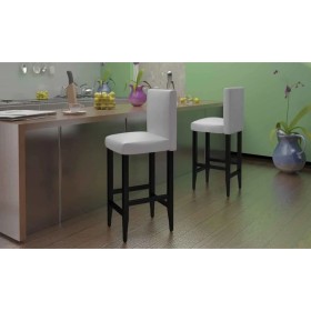 Kitchen stools 2 units white synthetic leather by vidaXL, Kitchen stools - Ref: Foro24-240073, Price: 186,99 €, Discount: %