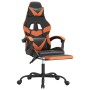 Gaming-Stuhl mit Fußstütze aus schwarz-orangefarbenem Kunstleder von vidaXL, Gaming-Stühle - Ref: Foro24-3143860, Preis: 122,...