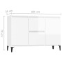 Hochglanzweißes Sperrholz-Sideboard 104x35x70 cm von vidaXL, Sideboards - Ref: Foro24-806118, Preis: 103,35 €, Rabatt: %