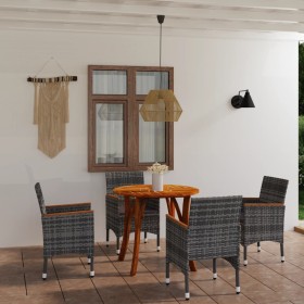 Juego de comedor para jardín de 5 piezas gris de vidaXL, Conjuntos de jardín - Ref: Foro24-3071741, Precio: 353,19 €, Descuen...