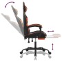 Silla gaming con reposapiés cuero sintético negro naranja de vidaXL, Sillones para videojuegos - Ref: Foro24-3143860, Precio:...