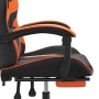 Gaming-Stuhl mit Fußstütze aus schwarz-orangefarbenem Kunstleder von vidaXL, Gaming-Stühle - Ref: Foro24-3143860, Preis: 122,...