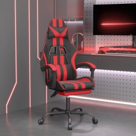 Silla gaming con reposapiés cuero sintético negro rojo de vidaXL, Sillones para videojuegos - Ref: Foro24-3143831, Precio: 12...