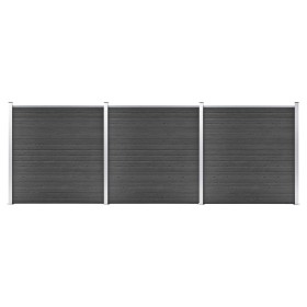 Black WPC Fence Panel Set 526x186cm by vidaXL, fence panels - Ref: Foro24-3070430, Price: 798,07 €, Discount: %