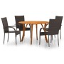 Brown 5-piece garden dining set by vidaXL, Garden sets - Ref: Foro24-3071809, Price: 408,42 €, Discount: %