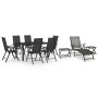 Juego de comedor de jardín 10 piezas negro y gris antracita de vidaXL, Conjuntos de jardín - Ref: Foro24-3070645, Precio: 523...