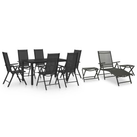 Juego de comedor de jardín 10 piezas negro y gris antracita de vidaXL, Conjuntos de jardín - Ref: Foro24-3070645, Precio: 508...