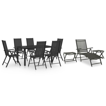 Juego de comedor de jardín 10 piezas negro y gris antracita de vidaXL, Conjuntos de jardín - Ref: Foro24-3070645, Precio: 523...