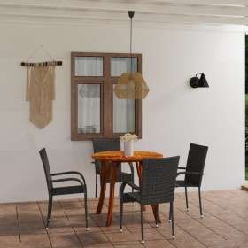 Juego de comedor para jardín 5 piezas gris de vidaXL, Conjuntos de jardín - Ref: Foro24-3071753, Precio: 314,99 €, Descuento: %