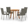 Juego de comedor para jardín 5 piezas gris de vidaXL, Conjuntos de jardín - Ref: Foro24-3071753, Precio: 314,99 €, Descuento: %