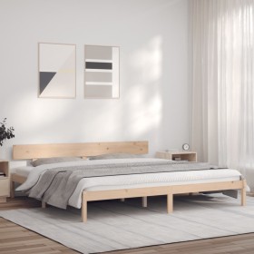 Solid pine wood bed frame 180x200 cm by vidaXL, Beds and slatted bases - Ref: Foro24-835802, Price: 147,18 €, Discount: %