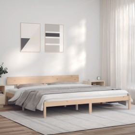 Solid pine wood bed frame 200x200 cm by vidaXL, Beds and slatted bases - Ref: Foro24-835805, Price: 157,01 €, Discount: %