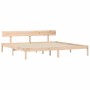 Solid pine wood bed frame 200x200 cm by vidaXL, Beds and slatted bases - Ref: Foro24-835805, Price: 157,01 €, Discount: %