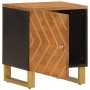 Mesita de noche de madera maciza de mango marrón y negro de vidaXL, Mesitas de noche - Ref: Foro24-356779, Precio: 52,60 €, D...