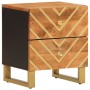 Mesita de noche de madera maciza de mango marrón y negro de vidaXL, Mesitas de noche - Ref: Foro24-356781, Precio: 65,09 €, D...