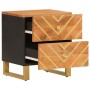 Mesita de noche de madera maciza de mango marrón y negro de vidaXL, Mesitas de noche - Ref: Foro24-356781, Precio: 65,09 €, D...