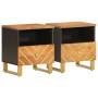 Bedside tables 2 pcs solid brown and black mango wood by vidaXL, Nightstands - Ref: Foro24-356790, Price: 104,98 €, Discount: %