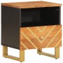 Brauner und schwarzer massiver Mangoholz-Nachttisch von vidaXL, Nachttische - Ref: Foro24-356789, Preis: 71,69 €, Rabatt: %