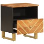 Brauner und schwarzer massiver Mangoholz-Nachttisch von vidaXL, Nachttische - Ref: Foro24-356789, Preis: 71,69 €, Rabatt: %