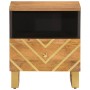 Mesita de noche de madera maciza de mango marrón y negro de vidaXL, Mesitas de noche - Ref: Foro24-356789, Precio: 71,69 €, D...