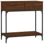 Engineered wood brown oak console table 75x34.5x75 cm by vidaXL, Side tables - Ref: Foro24-833402, Price: 92,75 €, Discount: %