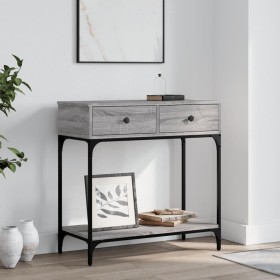 Sonoma gray engineered wood console table 75x34.5x75 cm by vidaXL, Side tables - Ref: Foro24-833401, Price: 92,99 €, Discount: %