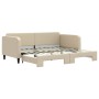 Sofá cama nido tela crema 90x200 cm de vidaXL, Camas y somieres - Ref: Foro24-3196820, Precio: 274,10 €, Descuento: %