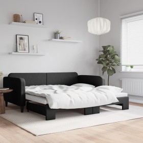 Trundle sofa bed black fabric 100x200 cm by vidaXL, Beds and slatted bases - Ref: Foro24-3196823, Price: 282,99 €, Discount: %