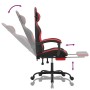 Silla gaming con reposapiés cuero sintético negro rojo de vidaXL, Sillones para videojuegos - Ref: Foro24-3143831, Precio: 12...