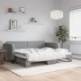 Trundle sofa bed light gray fabric 90x200 cm by vidaXL, Beds and slatted bases - Ref: Foro24-3196816, Price: 286,76 €, Discou...