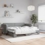 Trundle sofa bed with light gray fabric mattress 90x190 cm by vidaXL, Beds and slatted bases - Ref: Foro24-3196844, Price: 44...