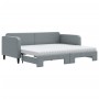 Trundle sofa bed with light gray fabric mattress 90x190 cm by vidaXL, Beds and slatted bases - Ref: Foro24-3196844, Price: 44...