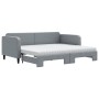 Trundle sofa bed with light gray fabric mattress 90x200 cm by vidaXL, Beds and slatted bases - Ref: Foro24-3196834, Price: 41...