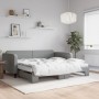 Trundle sofa bed with light gray fabric mattress 100x200 cm by vidaXL, Beds and slatted bases - Ref: Foro24-3196839, Price: 4...