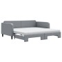 Trundle sofa bed with light gray fabric mattress 100x200 cm by vidaXL, Beds and slatted bases - Ref: Foro24-3196839, Price: 4...