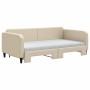 Ausziehbares Schlafsofa mit cremefarbener Stoffmatratze 100 x 200 cm von vidaXL, Betten und Lattenroste - Ref: Foro24-3196843...