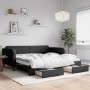 Trundle sofa bed with drawers black fabric 100x200 cm by vidaXL, Beds and slatted bases - Ref: Foro24-3196859, Price: 340,99 ...