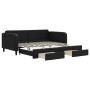 Trundle sofa bed with drawers black fabric 100x200 cm by vidaXL, Beds and slatted bases - Ref: Foro24-3196859, Price: 340,99 ...