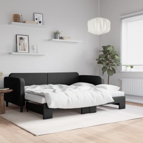 Trundle sofa bed with black fabric mattress 90x200 cm by vidaXL, Beds and slatted bases - Ref: Foro24-3196836, Price: 418,99 ...