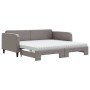 Trundle sofa bed with taupe gray fabric mattress 100x200 cm by vidaXL, Beds and slatted bases - Ref: Foro24-3196842, Price: 4...