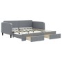 Trundle sofa bed with drawers light gray fabric 90x190 cm by vidaXL, Beds and slatted bases - Ref: Foro24-3196862, Price: 312...