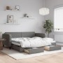 Trundle sofa bed with drawers dark gray fabric 90x200 cm by vidaXL, Beds and slatted bases - Ref: Foro24-3196853, Price: 323,...