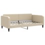 Trundle sofa bed with drawers cream fabric 100x200 cm by vidaXL, Beds and slatted bases - Ref: Foro24-3196861, Price: 367,99 ...