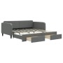 Trundle sofa bed with drawers dark gray fabric 90x190 cm by vidaXL, Beds and slatted bases - Ref: Foro24-3196863, Price: 323,...